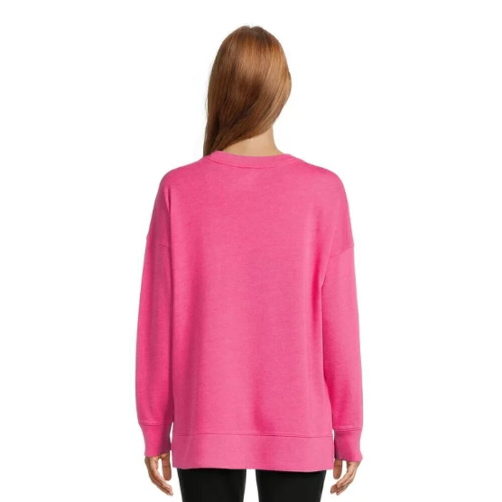 Time and Tru Hot Pink Relaxed Fit Crewneck Sweatshirt M